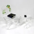 Acrylic furniture set chairs and table for meeting show room