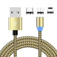 

Standard USB 3FT Long 3 in 1 Magnetic USB Cable 2.1A Fast Charging Cable For iPhone Charger i6/i6s/i7/i7s/i8/i8s/iX/iXS