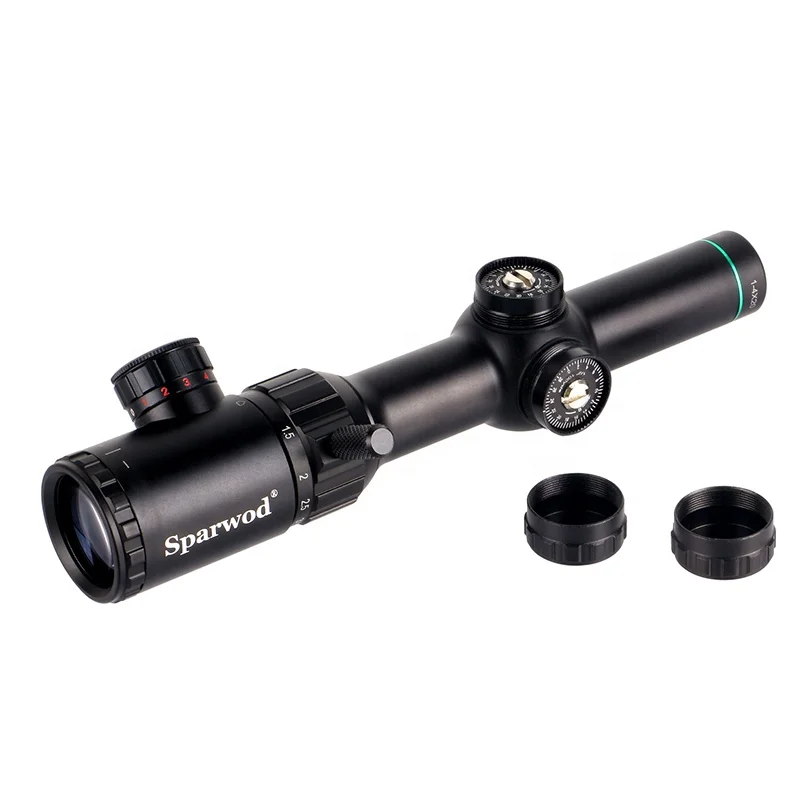 Sparwod 1-4X20 tactical adjustable scope Red / Green Illumination with Mounts for hunting, Bk 
Sparwod 1-4X20 tactical adjustable scope Red / Green Illumination with Mounts for hunting, Bk
