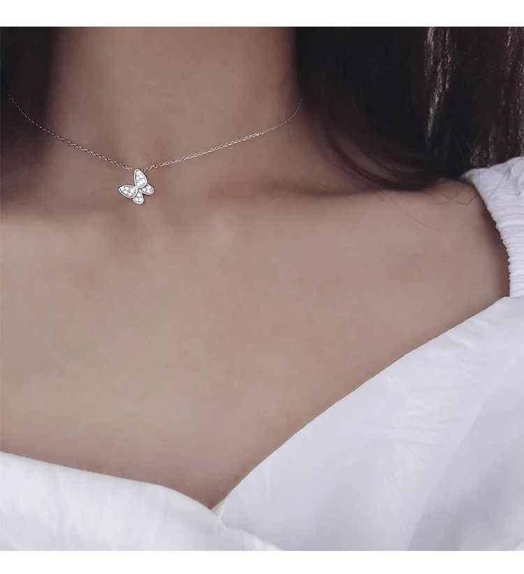2020 Luxury Collier Fashion 925 Silver Butterfly Pendant Necklace Shiny Animal Butterfly Necklace Choker For Women, Picture 
2020 Luxury Collier Fashion 925 Silver Butterfly Pendant Necklace Shiny Animal Butterfly Necklace Choker For Women, Picture
