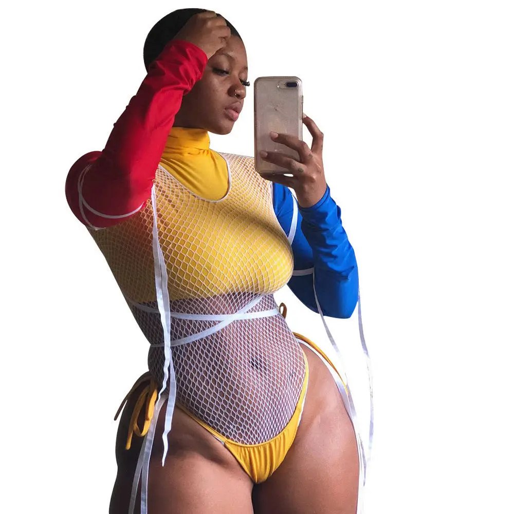 2020 new arrivals Fashion Stand Neck Patchwork Long Sleeve Navel Tops Mesh 3 pieces set Bikini Beach Wear women Swimsuit, Picture show
2020 new arrivals Fashion Stand Neck Patchwork Long Sleeve Navel Tops Mesh 3 pieces set Bikini Beach Wear women Swimsuit, Picture show