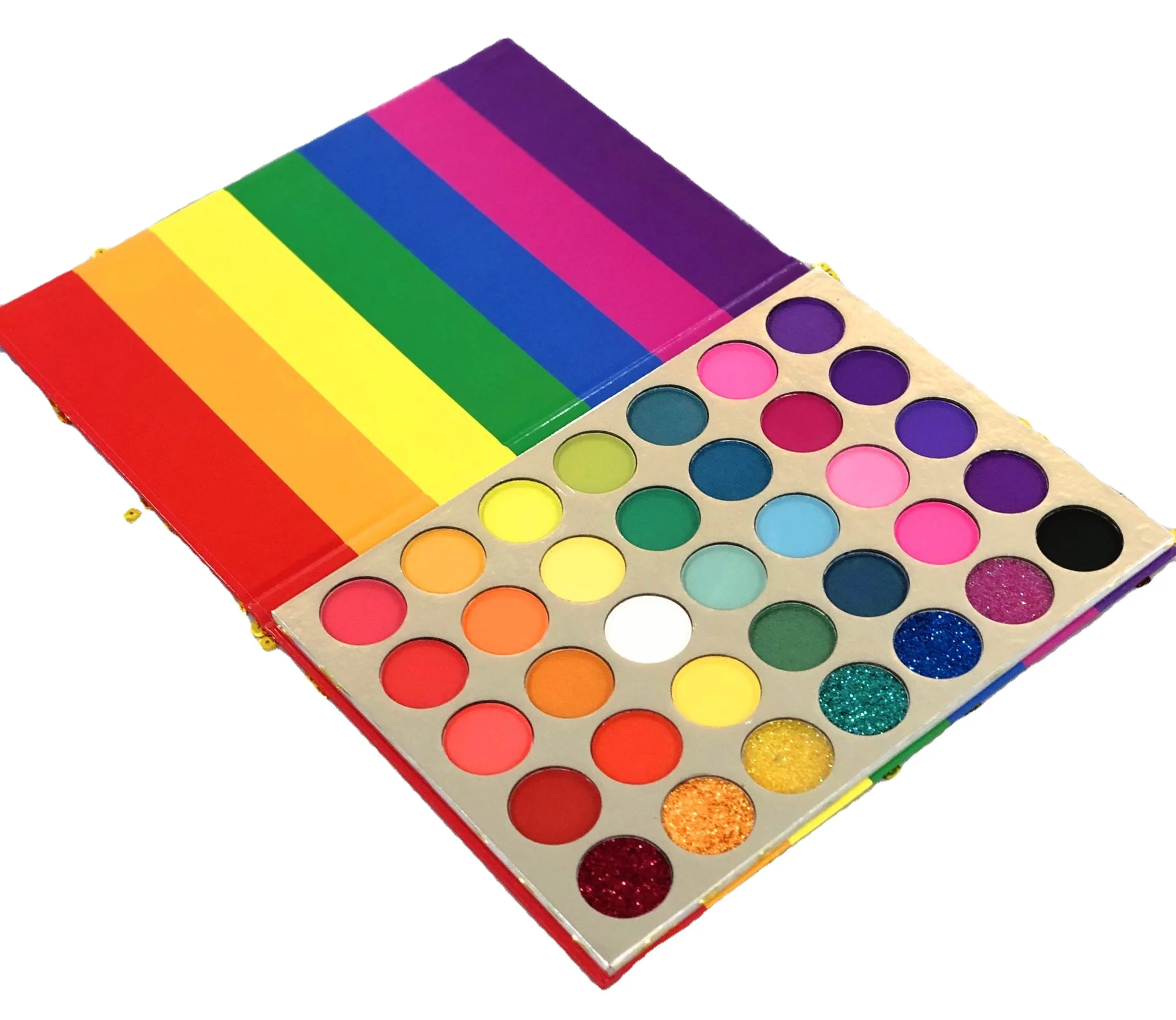 Wholesale Cosmetics Low MOQ No Logo Rainbow 35 Color High Pigment Unique Makeup Eyeshadow Palette Private Label
Wholesale Cosmetics Low MOQ No Logo Rainbow 35 Color High Pigment Unique Makeup Eyeshadow Palette Private Label