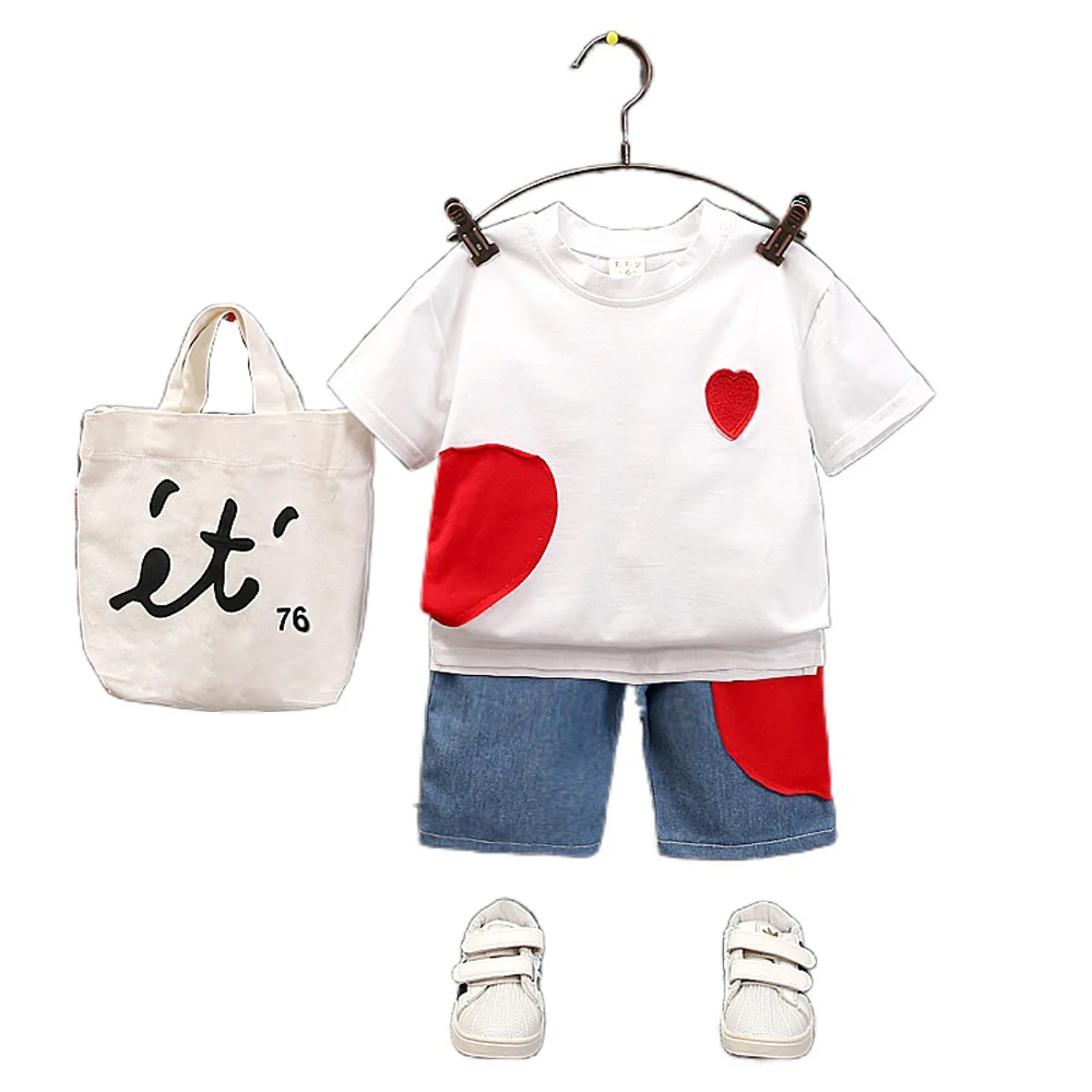 2021Wholesale Summer Baby Boy's Casual 2piece Suits Children's Clothing Sets Short-sleeve T-shirt + Jeans Pants Short, Yellow, white,black,peach heart white
2021Wholesale Summer Baby Boy's Casual 2piece Suits Children's Clothing Sets Short-sleeve T-shirt + Jeans Pants Short, Yellow, white,black,peach heart white