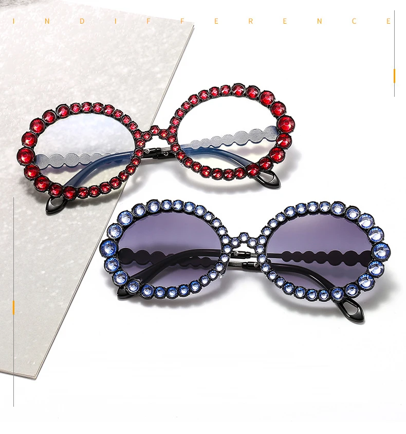 Customization Women's Round Glasses Sunglasses Black Grey Luxury Flashing Diamond Decoration Sunglasses, As the picture shows
Customization Women's Round Glasses Sunglasses Black Grey Luxury Flashing Diamond Decoration Sunglasses, As the picture shows