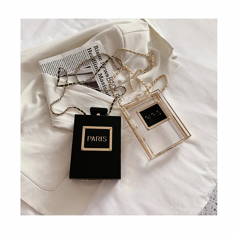 Personality Design Perfume Bottle Shaped Women Shoulder Bags Acrylic Chain Transparent Ladies Crossbody Bags Women Letter Purse
Personality Design Perfume Bottle Shaped Women Shoulder Bags Acrylic Chain Transparent Ladies Crossbody Bags Women Letter Purse
