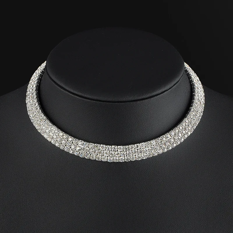 XUNBEI Engagement wedding diamond jewelry multi layer rhinestone bling choker necklace
XUNBEI Engagement wedding diamond jewelry multi layer rhinestone bling choker necklace