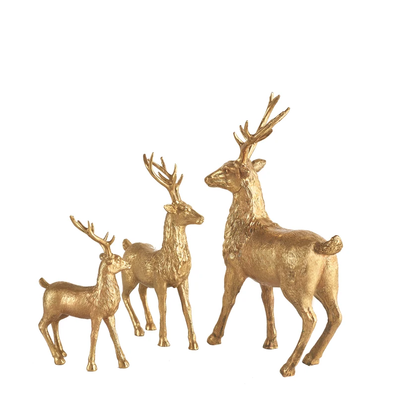 Luxury metal Deer figurines ornament dining table decorations, Gold 
Luxury metal Deer figurines ornament dining table decorations, Gold