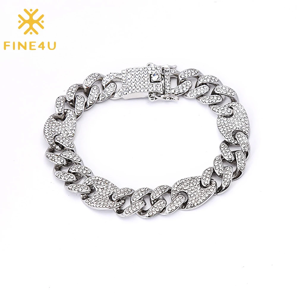 Alloy jewelry chunky hip hop accessories gold plated link chain cubic zirconia diamond cz tennis bracelet men, Gold/steel
Alloy jewelry chunky hip hop accessories gold plated link chain cubic zirconia diamond cz tennis bracelet men, Gold/steel