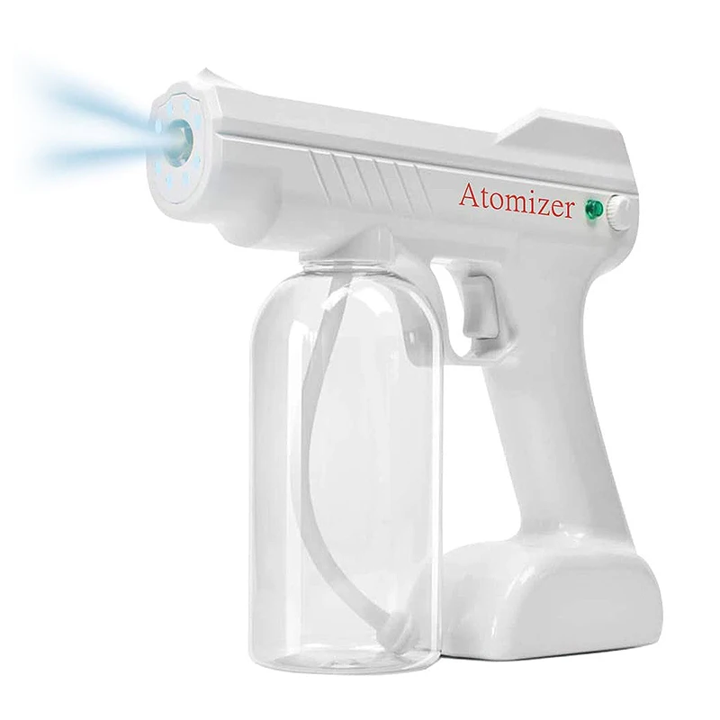 Rechargeable Dlue Light Ultraviolet Automatic Alcohol Atomizer Sprayer Electrostatic Atomizer Sprayer Wireless Disinfection Gun
Rechargeable Dlue Light Ultraviolet Automatic Alcohol Atomizer Sprayer Electrostatic Atomizer Sprayer Wireless Disinfection Gun