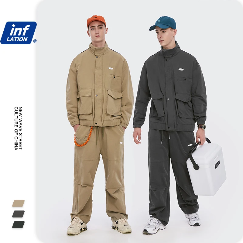 INFLATION Autumn 2020 Loose Hip Hop Windbreaker Jacket Men Elastic Waist Casual Pant Tracksuit For Men
INFLATION Autumn 2020 Loose Hip Hop Windbreaker Jacket Men Elastic Waist Casual Pant Tracksuit For Men