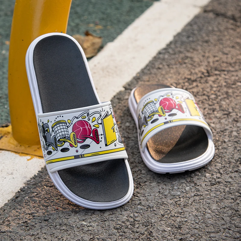 Double Color Sole Anti-slip PVC Slippers Cartoon Pattern Slide Sandals For Men and Boy, Black white
Double Color Sole Anti-slip PVC Slippers Cartoon Pattern Slide Sandals For Men and Boy, Black white