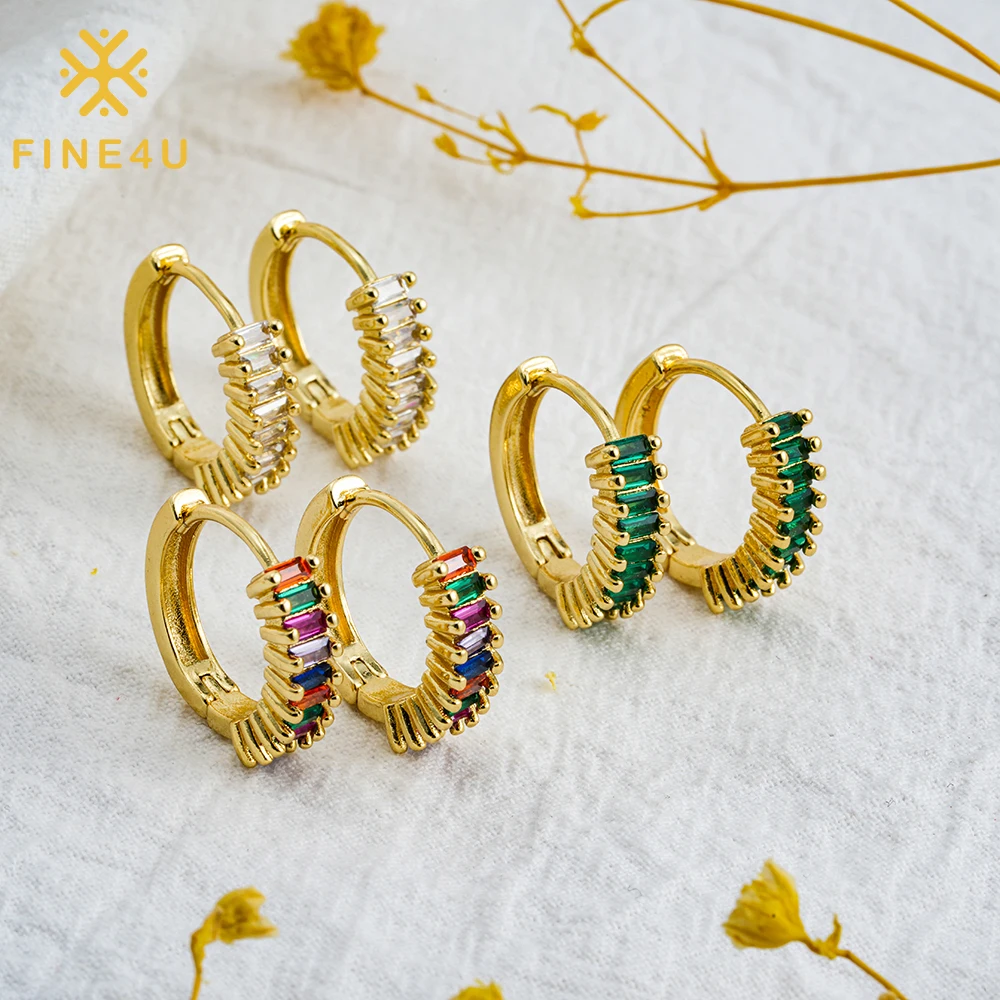 New Arrival Women Jewelry Wedding 18K Gold Plated Rainbow Cz Cubic Zirconia Huggie Hoop Earrings
New Arrival Women Jewelry Wedding 18K Gold Plated Rainbow Cz Cubic Zirconia Huggie Hoop Earrings