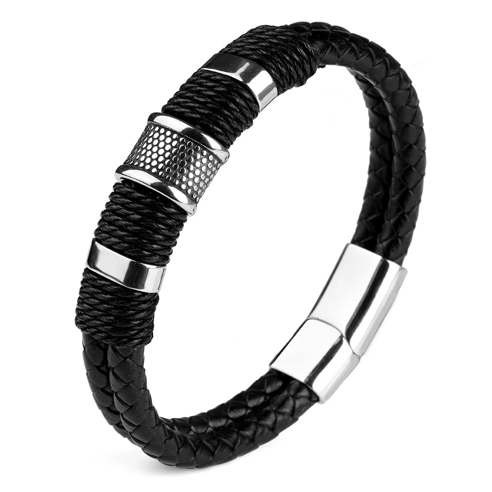 2 Layer High Quality Fashion Genuine Leather Stainless Steel Clasp Men Charm Bracelet
2 Layer High Quality Fashion Genuine Leather Stainless Steel Clasp Men Charm Bracelet