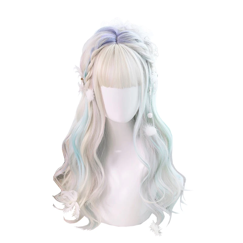 Aurora Color Long Wavy Irregular Staining Synthetic Hair Wig Rose Net Cosplay Party Women Beauty Princess Japanese Wig, Pic showed
Aurora Color Long Wavy Irregular Staining Synthetic Hair Wig Rose Net Cosplay Party Women Beauty Princess Japanese Wig, Pic showed