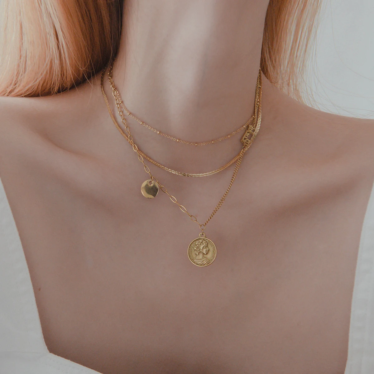 Fashion 14k rose pendant gold plated layered statement stainless steel necklace charm luxury gold chain jewelry, 18k rose gold vacuum plated
Fashion 14k rose pendant gold plated layered statement stainless steel necklace charm luxury gold chain jewelry, 18k rose gold vacuum plated