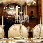 Wholesale High Quality 5 Arms crystal clear glass candelabra Candlestick Candle Holder for table Wedding Centerpiece