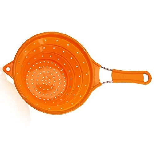 Collapsible Silicone Colander Kitchen Foldable Food Strainer with Stainless Steel Handle, Red, green, blue, orange
Collapsible Silicone Colander Kitchen Foldable Food Strainer with Stainless Steel Handle, Red, green, blue, orange