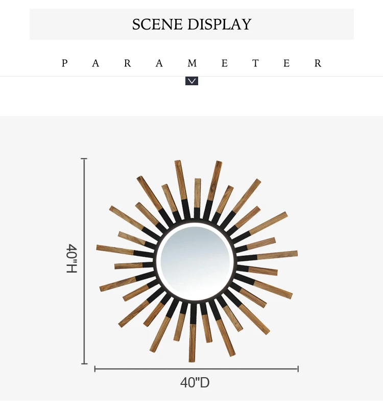 Hot sale metal interior decoration mirror led home bathroom glass wall light