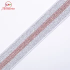 Lurex flat jacquard elastic webbing lace tape trim for underwear