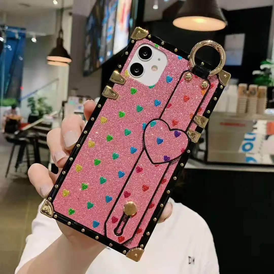 Drop Shipping Luxury glitter Rainbow Love heart Square Silicone Soft Phone Case for iPhone 12 case, Colors optional
Drop Shipping Luxury glitter Rainbow Love heart Square Silicone Soft Phone Case for iPhone 12 case, Colors optional