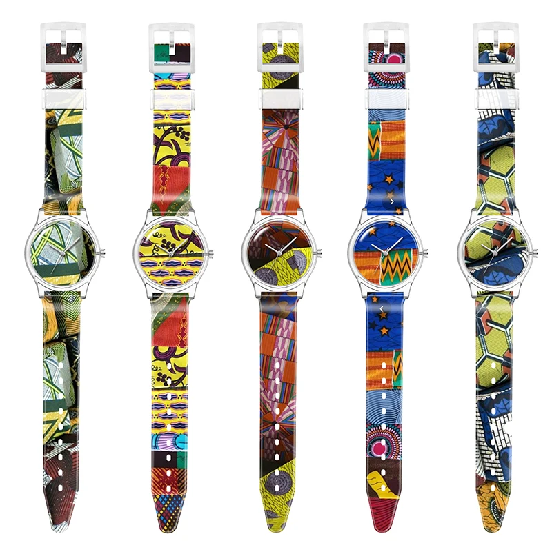Custom Made Transparent Watch Recyled Plastic African Pattern Pritned Design Your Own Watch Women
Custom Made Transparent Watch Recyled Plastic African Pattern Pritned Design Your Own Watch Women