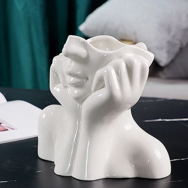 Modern White Ceramic Woman Lady Head Vase Ceramic Decorative Flower Face Body Vase Home Decor Ceramic Vases For Home Decor
Modern White Ceramic Woman Lady Head Vase Ceramic Decorative Flower Face Body Vase Home Decor Ceramic Vases For Home Decor