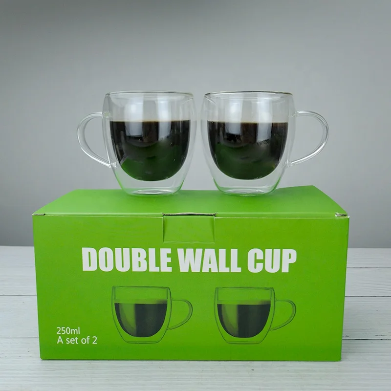 Coffee Mug Gift Set Reusable Heat Resistant Double Wall Glass Coffee Cup Set, Clear
Coffee Mug Gift Set Reusable Heat Resistant Double Wall Glass Coffee Cup Set, Clear