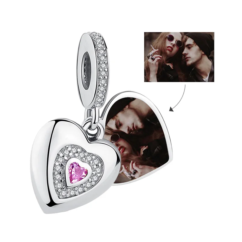 Fashion 925 Sterling Silver Crystal Charm Custom Photo Heart Shape Bead Fit Bracelet DIY Personalized Jewelry Gift
Fashion 925 Sterling Silver Crystal Charm Custom Photo Heart Shape Bead Fit Bracelet DIY Personalized Jewelry Gift