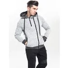 Polyester Fleece Double Two Zippers Gym Workout Sports Sweatshirt Stylish Mens Grey Cool Zip Up Hoodie