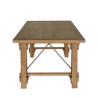 Custom Table Unique Design Hot Sale Oak Metal Material Custom Solid Wood Table Top Dining