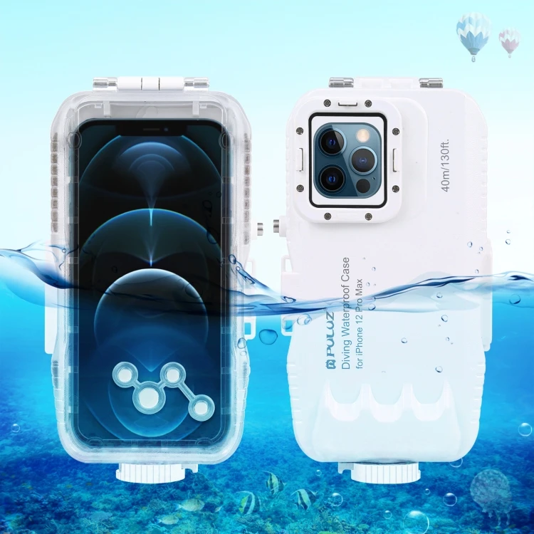 

PULUZ 40m/130ft Waterproof Diving Case for iPhone 12 Pro Max, Photo Video Taking Underwater Housing Cover