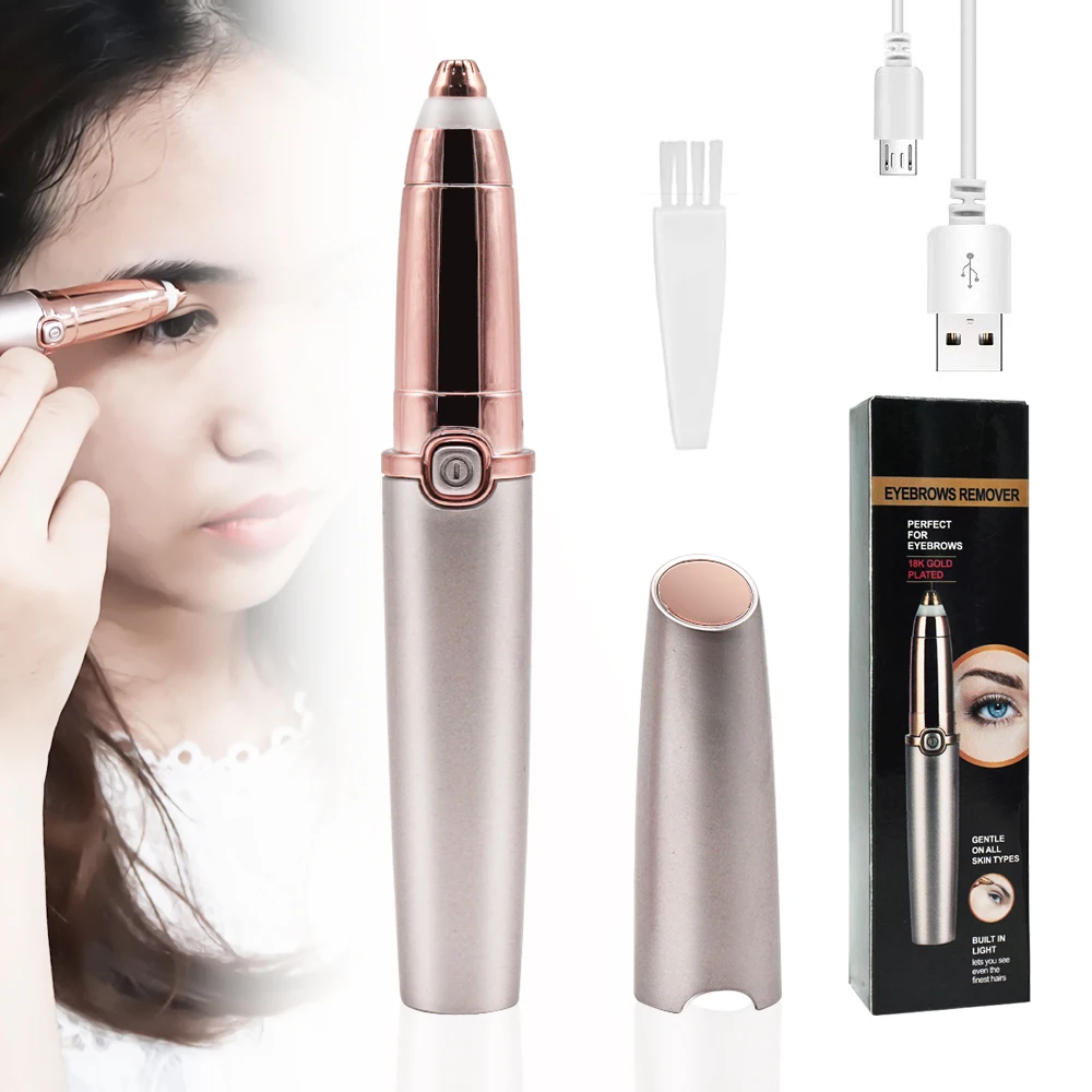 Rechargeable Eyebrow Hair Remover Painless Eyebrow Trimmer Eyebrows Razor Tool, Rose gold
Rechargeable Eyebrow Hair Remover Painless Eyebrow Trimmer Eyebrows Razor Tool, Rose gold