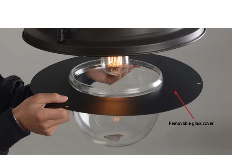 Restaurant bar cafe industrial vintage black gold silver E27 iron pendant lamp