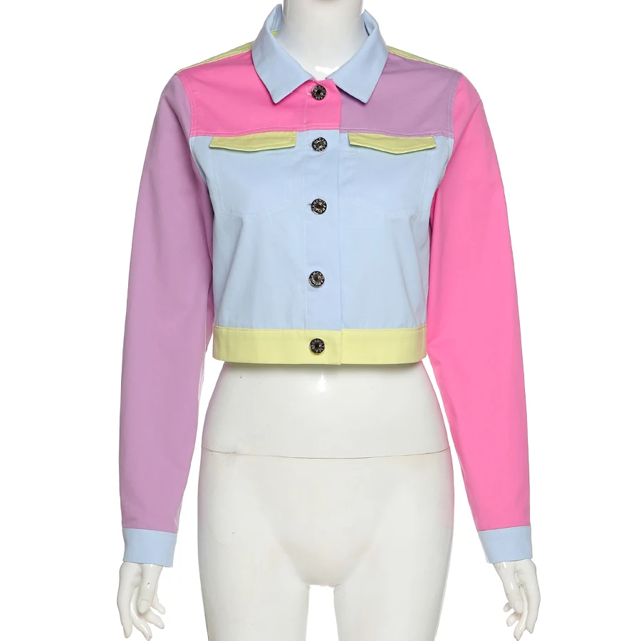 2021 Casual High Streetwear Chic Color Block Patchwork Denim Jacket Women Cute Autumn Vogue Loose Woman Harajuku Short Coat, Cr
2021 Casual High Streetwear Chic Color Block Patchwork Denim Jacket Women Cute Autumn Vogue Loose Woman Harajuku Short Coat, Cr