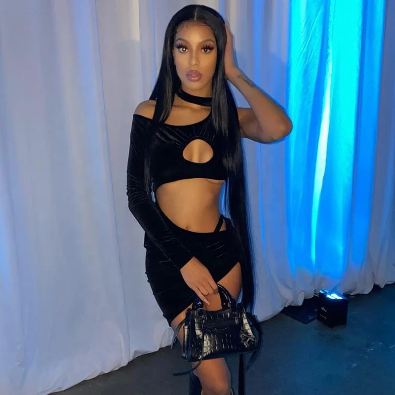 Wholesale 2021 Women Sexy One Shoulder Streetwear Bodycon Skinny Hollow Velvet Party Dresses
Wholesale 2021 Women Sexy One Shoulder Streetwear Bodycon Skinny Hollow Velvet Party Dresses