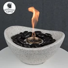 Smokeless decorative mini fire place table top fire bowl outdoor stone fireplace burner
