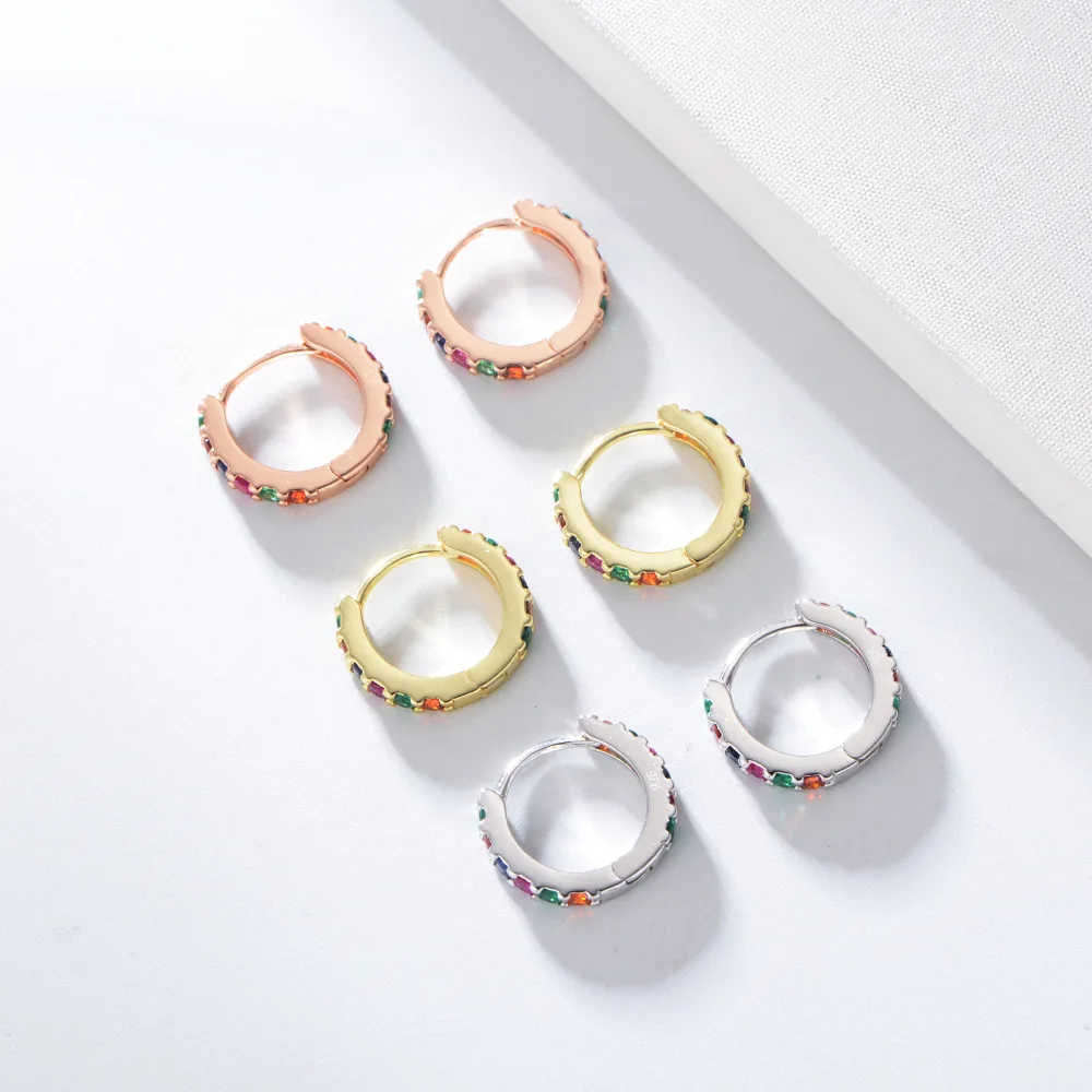 Fashion Jewelry 2020 Multi Color Zircon Earrings Dainty Huggie Earrings 925 Sterling Silver Earrings
Fashion Jewelry 2020 Multi Color Zircon Earrings Dainty Huggie Earrings 925 Sterling Silver Earrings