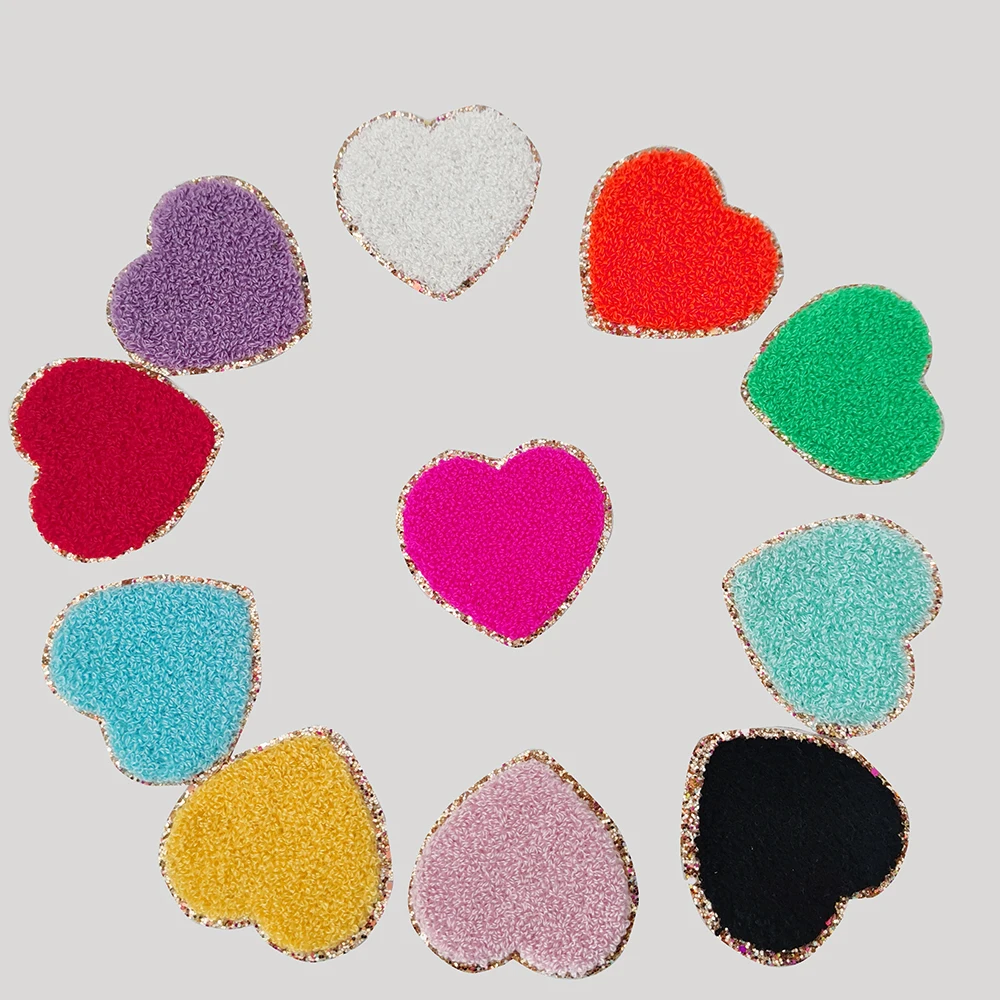 Stock 11 Multi Colors Hearts Bling Glitter Board 3M Self Adhesive Quality Stick Bags Cloth Letters Chenille Patches Custom
Stock 11 Multi Colors Hearts Bling Glitter Board 3M Self Adhesive Quality Stick Bags Cloth Letters Chenille Patches Custom