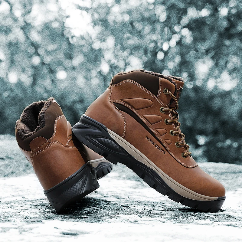 Genuine Leather Comfortable High-Top Hiking Boots For Men Brown S219-2192 (STOCK ITEM-20% OFF) 9 PRISTINE