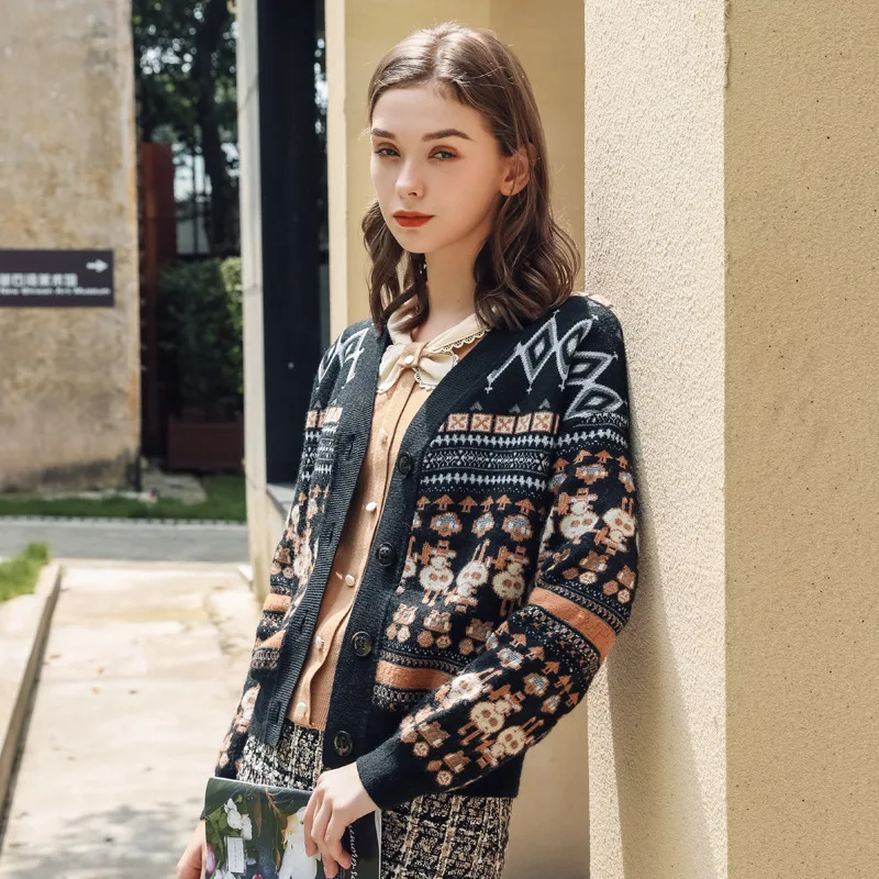 Wholesale New Casual Autumn Cozy Knitted V-neck Stitching Color Long Sleeves Button Open Front Cardigan Warm Women's Sweater, Customized color
Wholesale New Casual Autumn Cozy Knitted V-neck Stitching Color Long Sleeves Button Open Front Cardigan Warm Women's Sweater, Customized color
