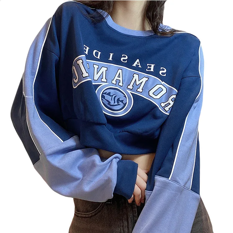 Wholesale High Quality Loose Casual Streetwear Fashion Letter Printing Crewneck Short Crop Top Womens Sweatshirts
Wholesale High Quality Loose Casual Streetwear Fashion Letter Printing Crewneck Short Crop Top Womens Sweatshirts