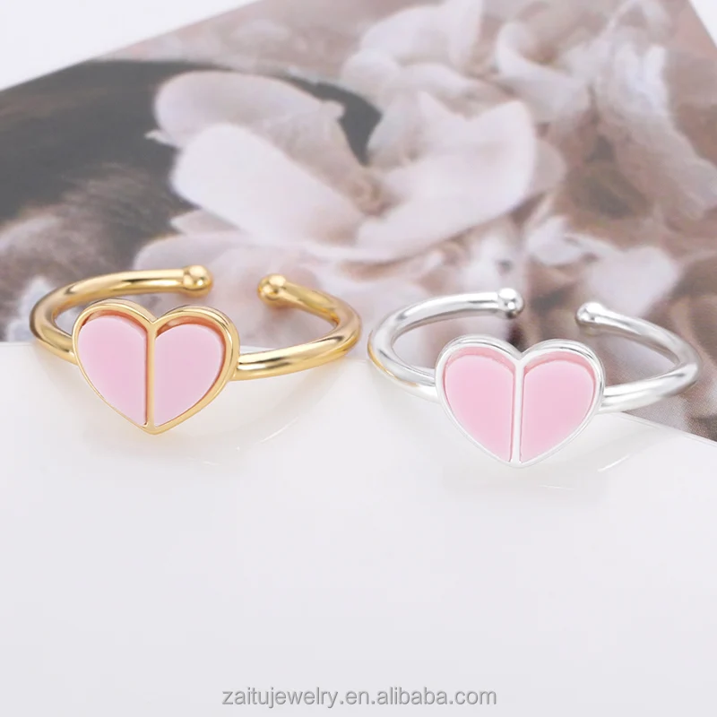 2021 Valentine's Day New Simple Style Pink Big Love Heart Ring For Women Jewelry Engagement Anniversary Gift, Gold,silver
2021 Valentine's Day New Simple Style Pink Big Love Heart Ring For Women Jewelry Engagement Anniversary Gift, Gold,silver
