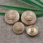 exquisite crown style round shank custom made ladies metal clothing button