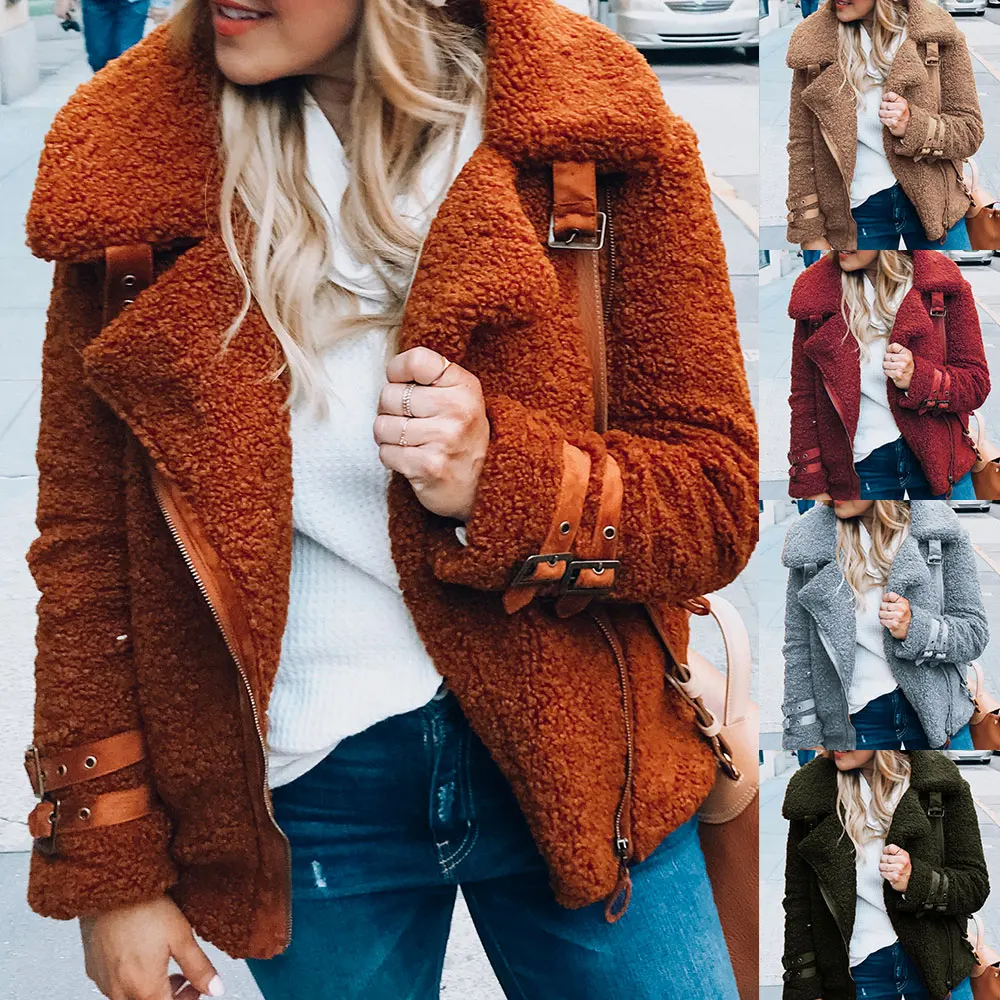 Winter wholesale hot sale fashion women's solid color long sleeve zipper plush warm coat cardigan jacket
Winter wholesale hot sale fashion women's solid color long sleeve zipper plush warm coat cardigan jacket