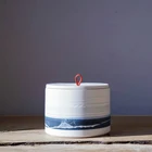 Wedding Wedding Candle Jars Unique Design Cylindrical Relief Christmas Candle Holder Wedding Ceramic Candle Jar