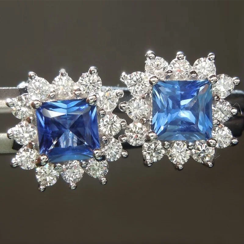 Charm Female blue Crystal Earrings Fashion square Stud Earrings For Women Luxury Wedding Earrings
Charm Female blue Crystal Earrings Fashion square Stud Earrings For Women Luxury Wedding Earrings