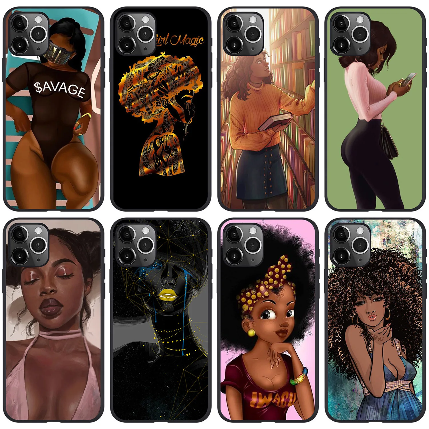 Black Women Art Phone Case For iPhone 12, Afro Girl Printed Matte Soft TPU Back Cover Cases For iPhone 11 Pro Max XR XS X 6 7 8
Black Women Art Phone Case For iPhone 12, Afro Girl Printed Matte Soft TPU Back Cover Cases For iPhone 11 Pro Max XR XS X 6 7 8