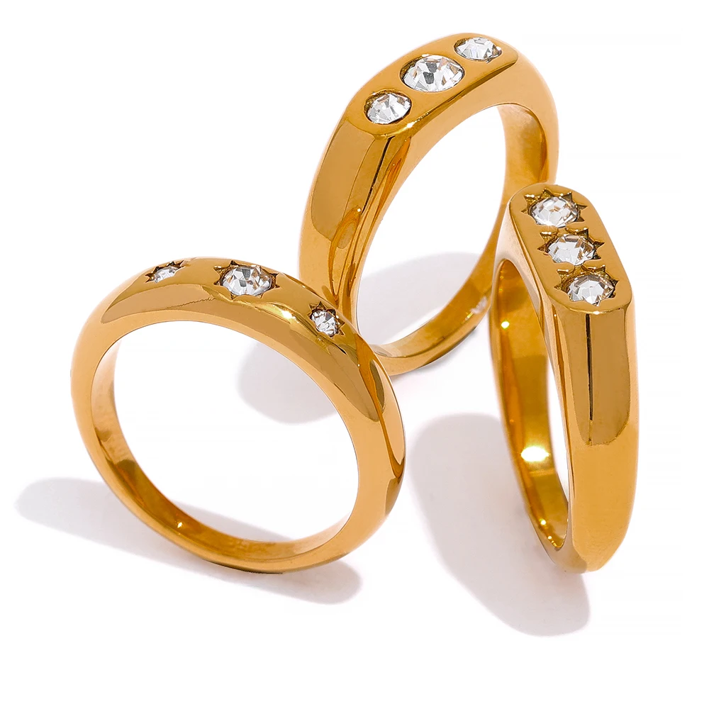 JINYOU 129 Waterproof 18k Gold Plated Stainless Steel Simple Cubic Zirconia Ring Jewelry for Women
JINYOU 129 Waterproof 18k Gold Plated Stainless Steel Simple Cubic Zirconia Ring Jewelry for Women