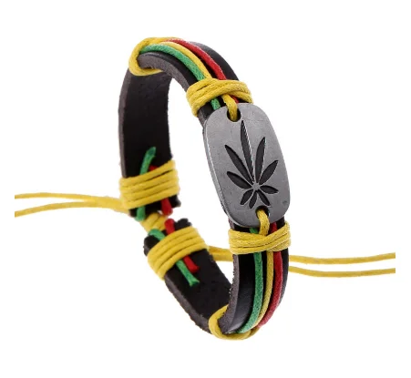 New fashion women men jewelry Jamaica style handmade woven red colourful rope leather cuban bracelet, As pic
New fashion women men jewelry Jamaica style handmade woven red colourful rope leather cuban bracelet, As pic