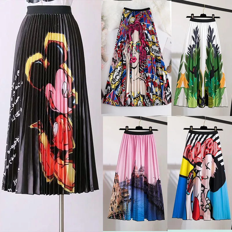 Female Young Women Cartoon Print Pleated Skirt Mouse Girl Summer Spring Long Skirt for Girls
Female Young Women Cartoon Print Pleated Skirt Mouse Girl Summer Spring Long Skirt for Girls